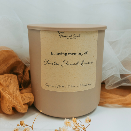 Personalized Memory Candle in Blush Jar: A Tribute to Love and Healing