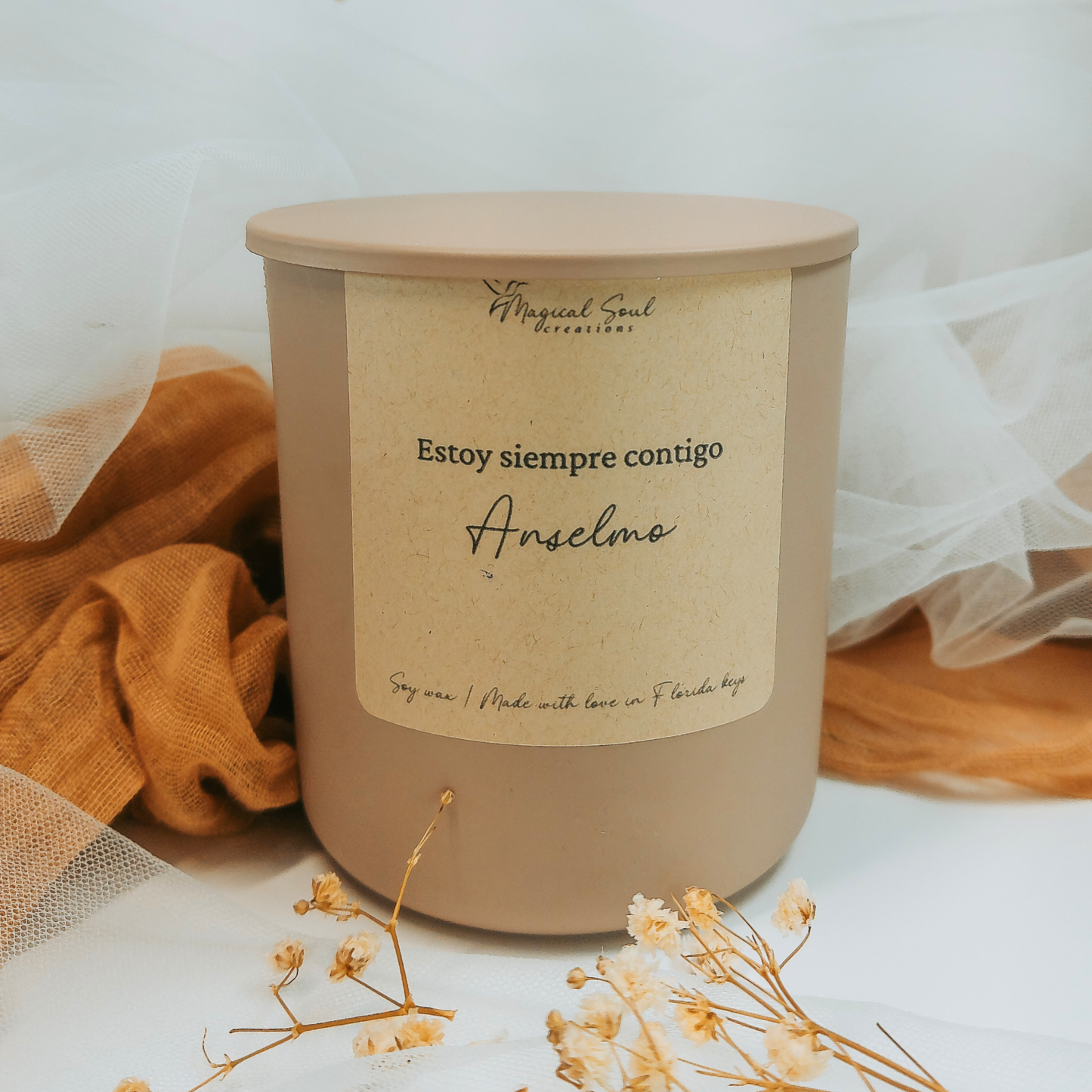 Personalized Memory Candle in Blush Jar: A Tribute to Love and Healing