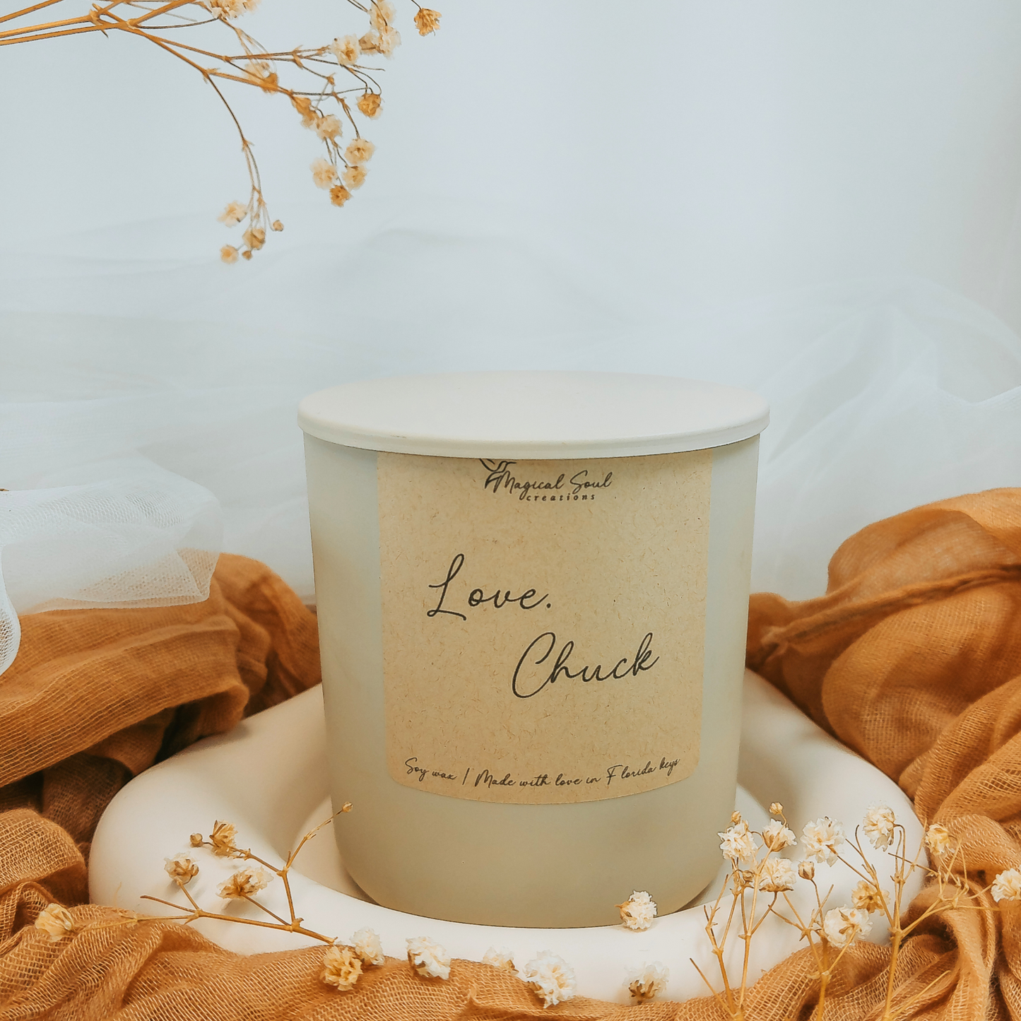 Personalized Memory Candle in Stone Wash Jar: A Tribute to Love and Healing