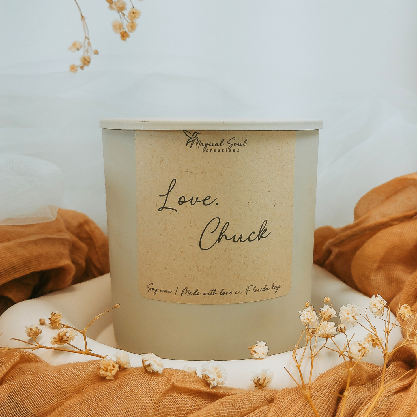 Personalized Memory Candle in Stone Wash Jar: A Tribute to Love and Healing