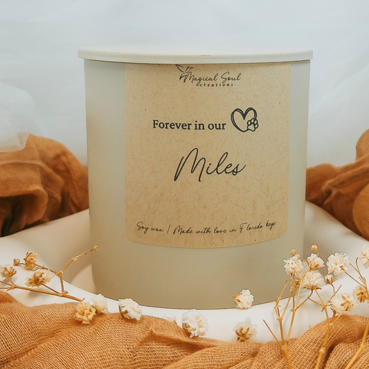 Personalized Memory Candle in Stone Wash Jar: A Tribute to Love and Healing