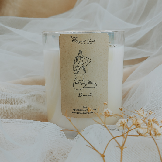Namaste Soy Wax Candle – A Sacred Light for Yoga & Meditation