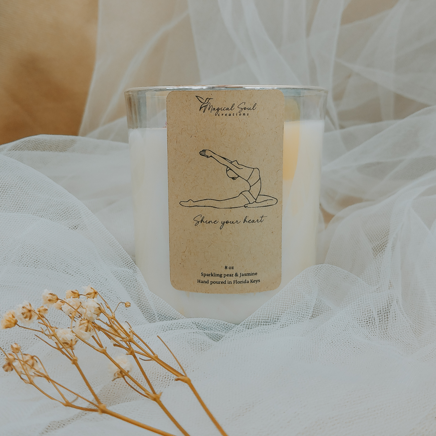 Shine Your Heart Soy Wax Candle – A Sacred Light for Yoga & Meditation