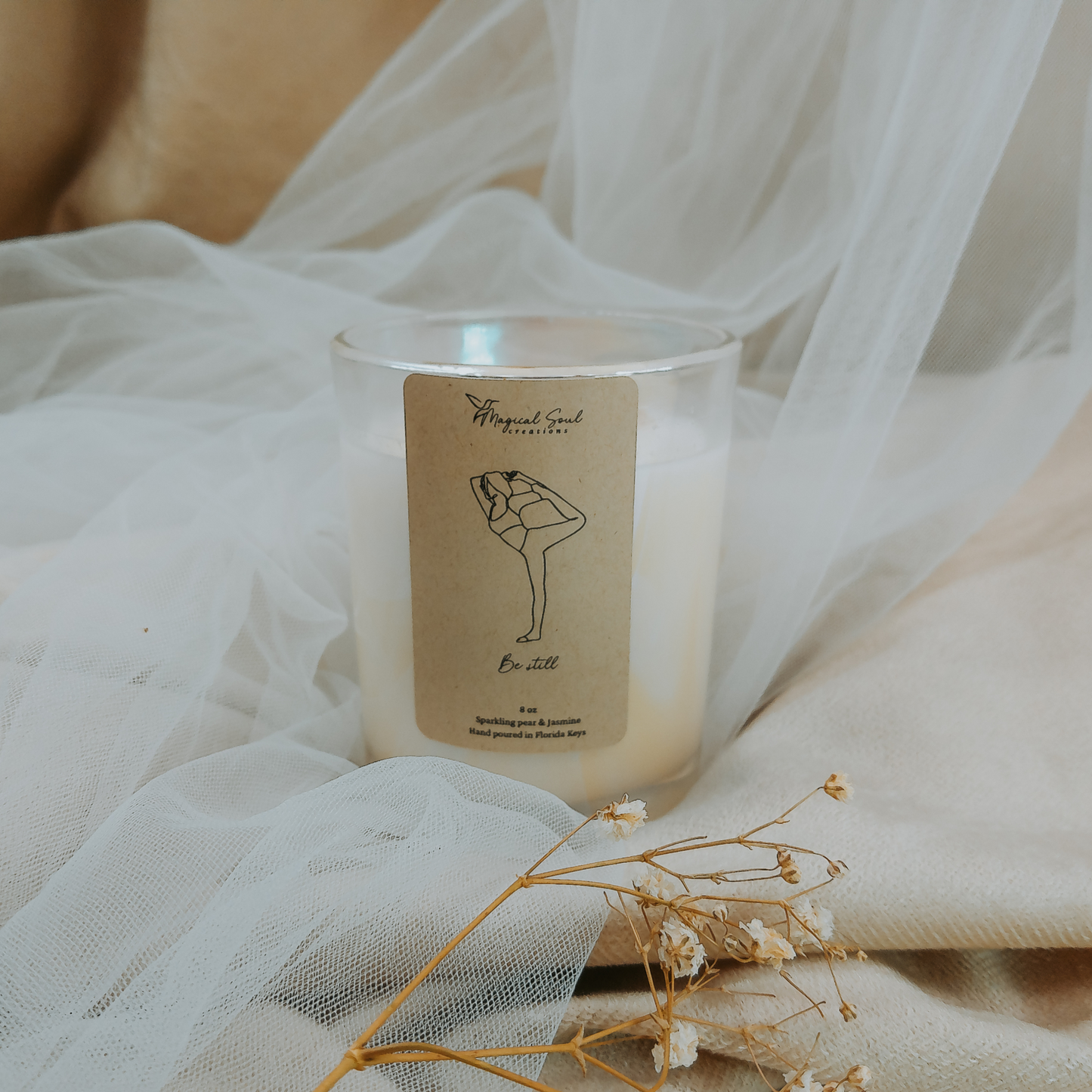 Be Still Soy Wax Candle – A Sacred Light for Inner Peace & Meditation