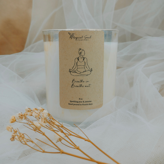 Breathe In, Breathe Out Soy Wax Candle – A Sacred Light for Focus & Renewal