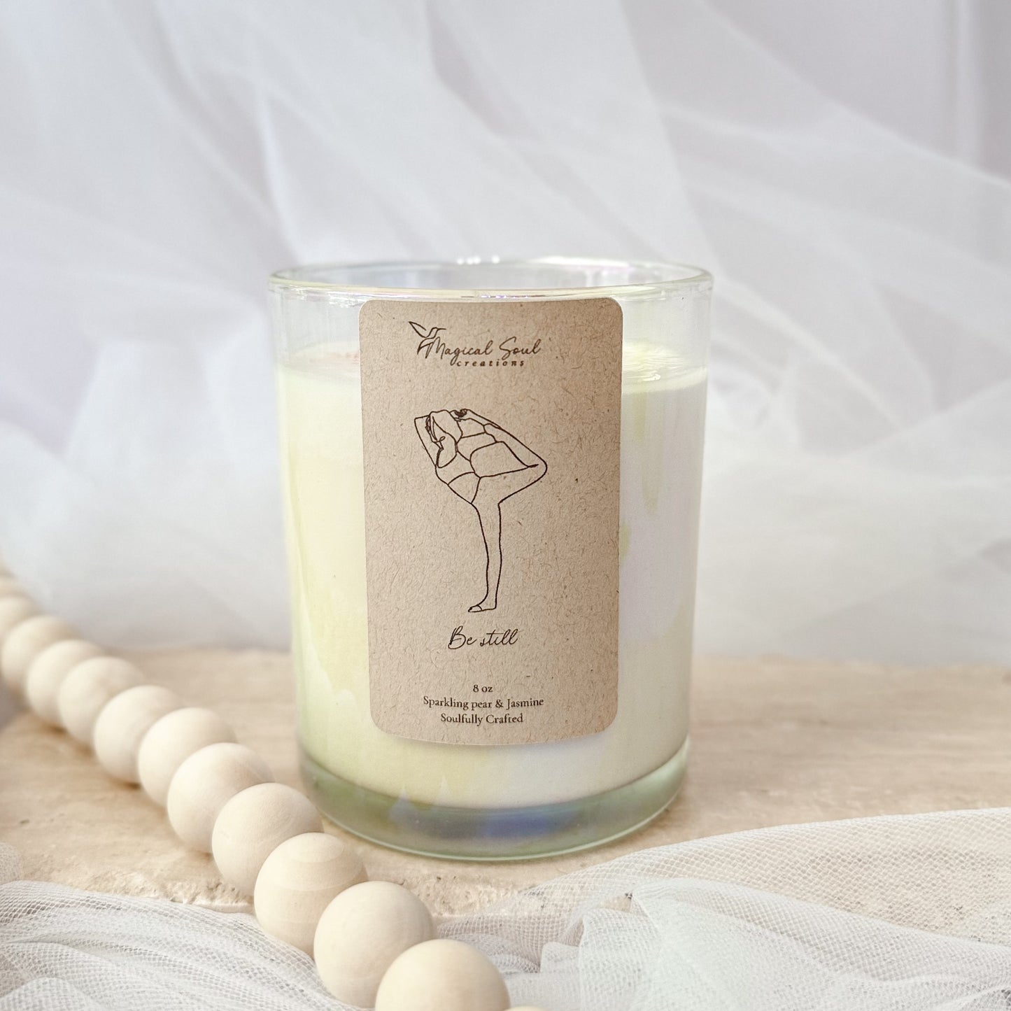 be still yoga candle for peace mindfulness and meditation