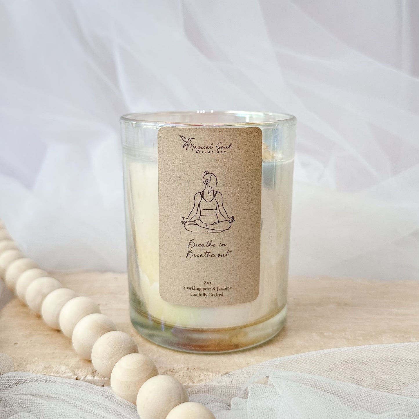 breathe in breathe out yoga candle for mindfulness and relaxation