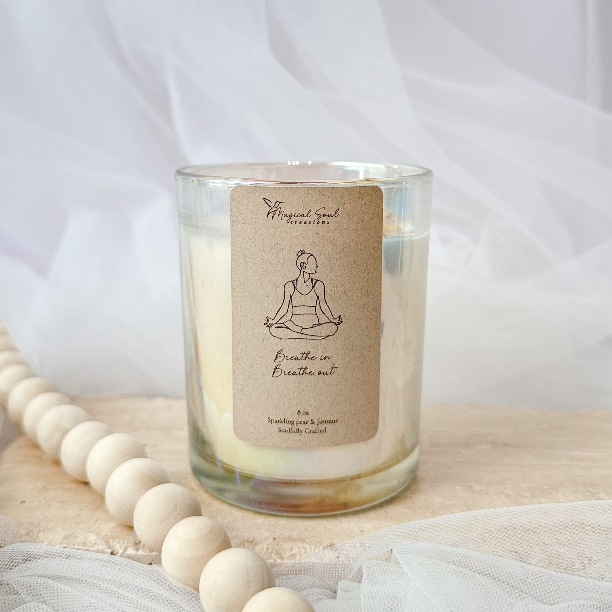 breathe in breathe out yoga candle for mindfulness and relaxation