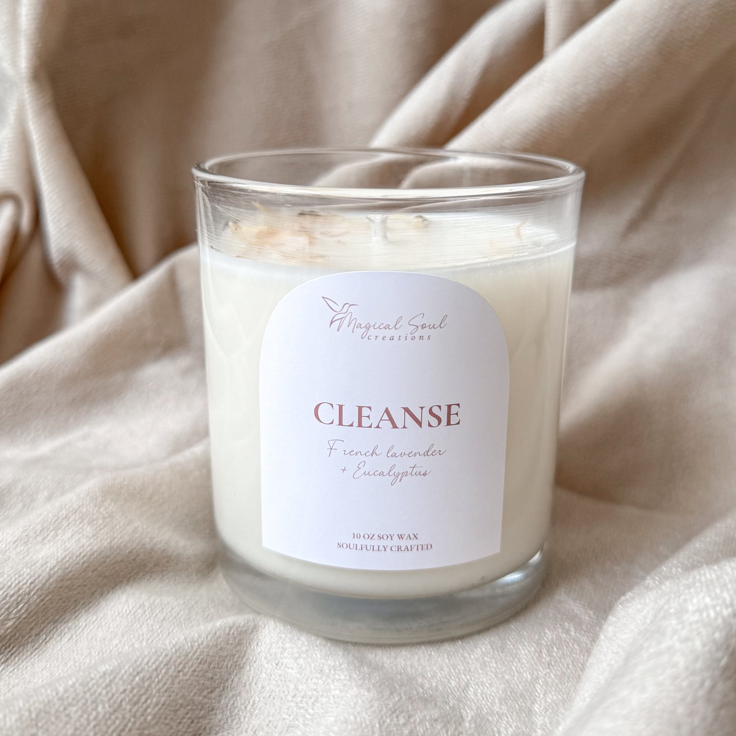 cleanse meditation candle for energy reset and renewal with fresh aromatherapy scent