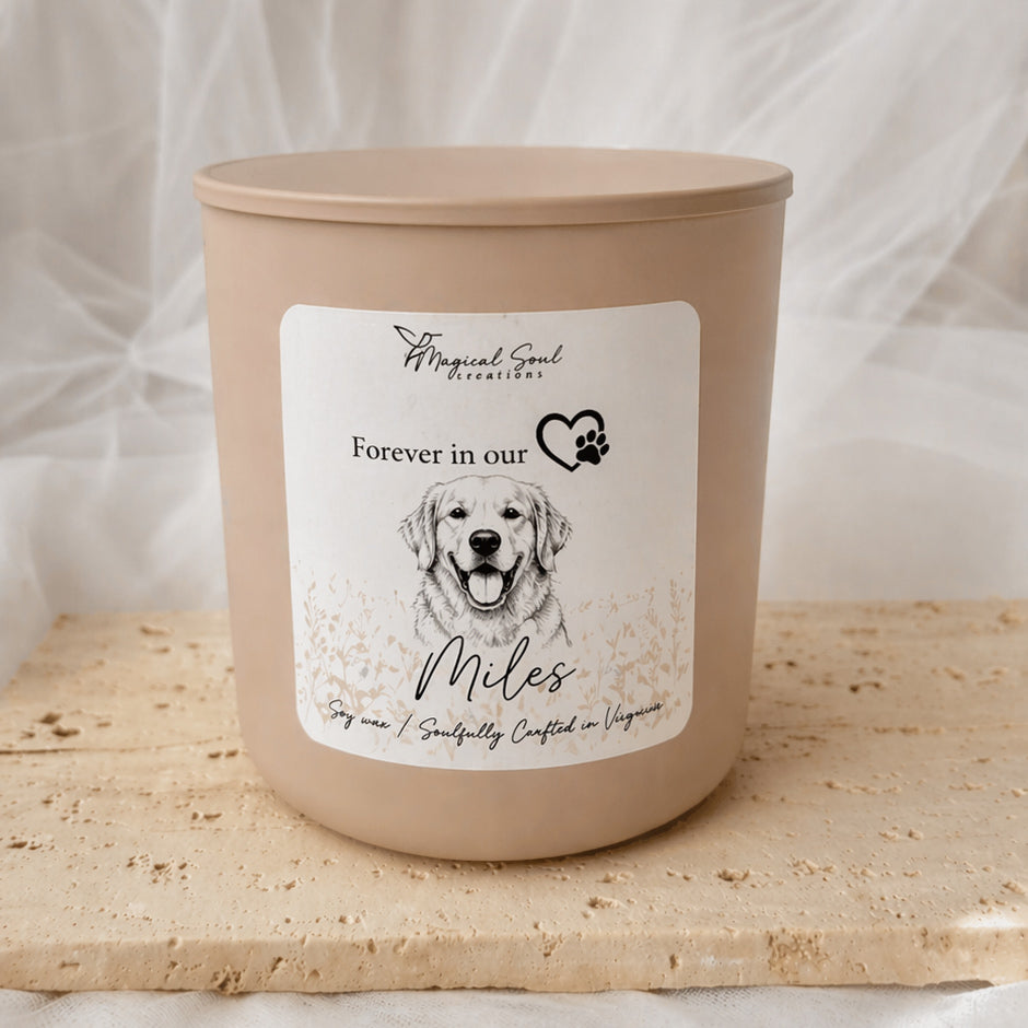 custom pet memorial candle for honoring beloved pet