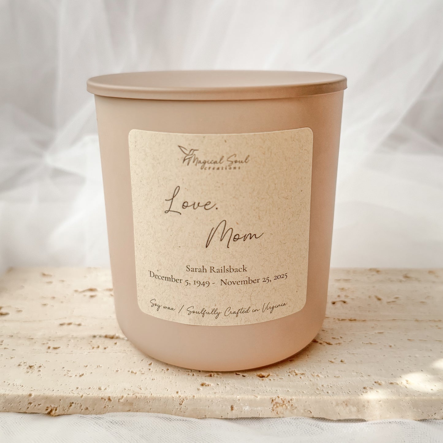 sympathy candle gift personalized for grief and remembrance