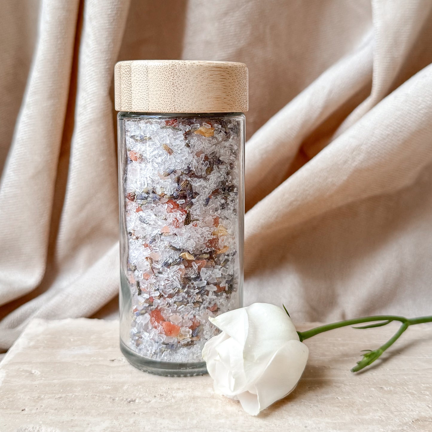luxury bath salts for grounding and calming self care ritual