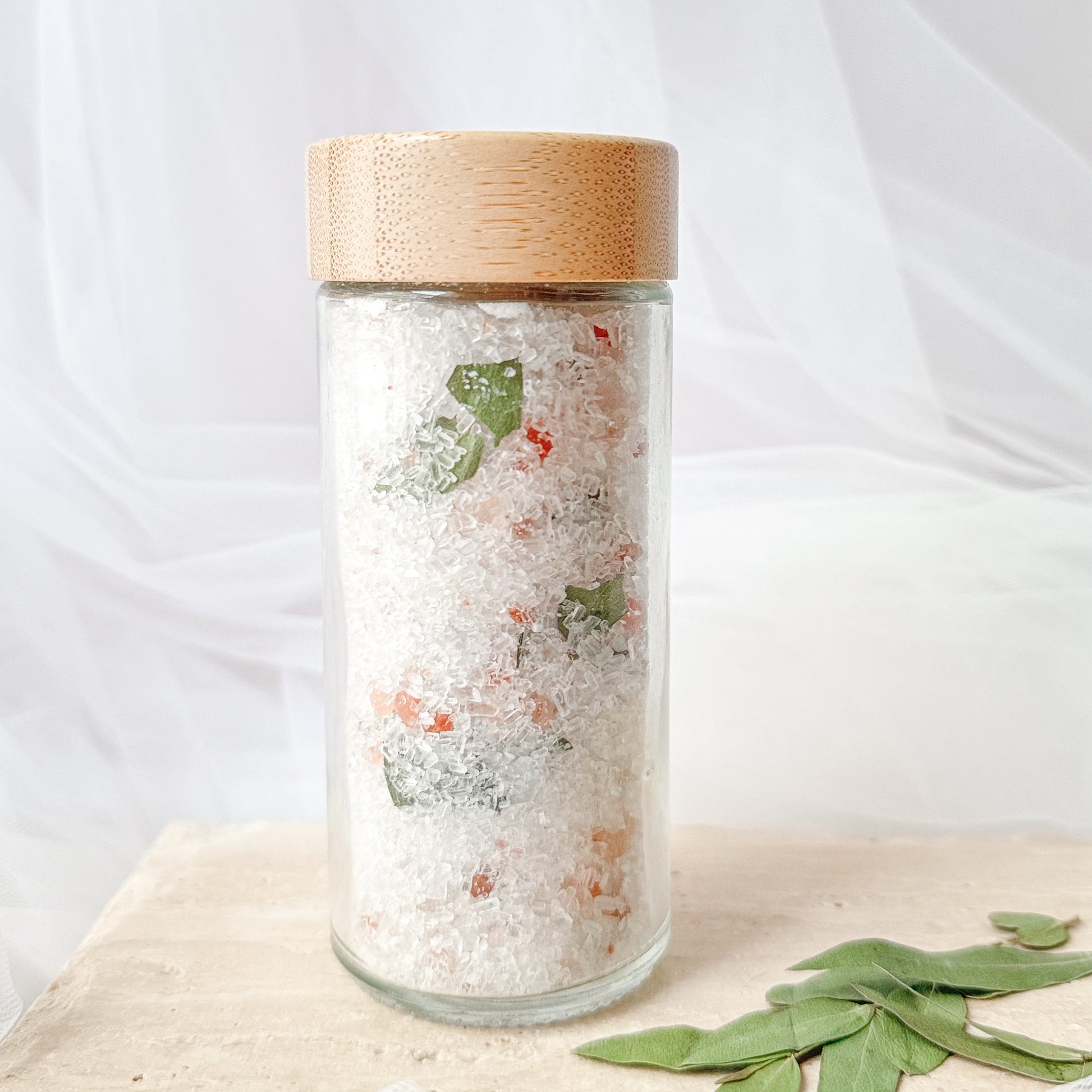 luxury bath salts for self care and comfort with calming essential oils