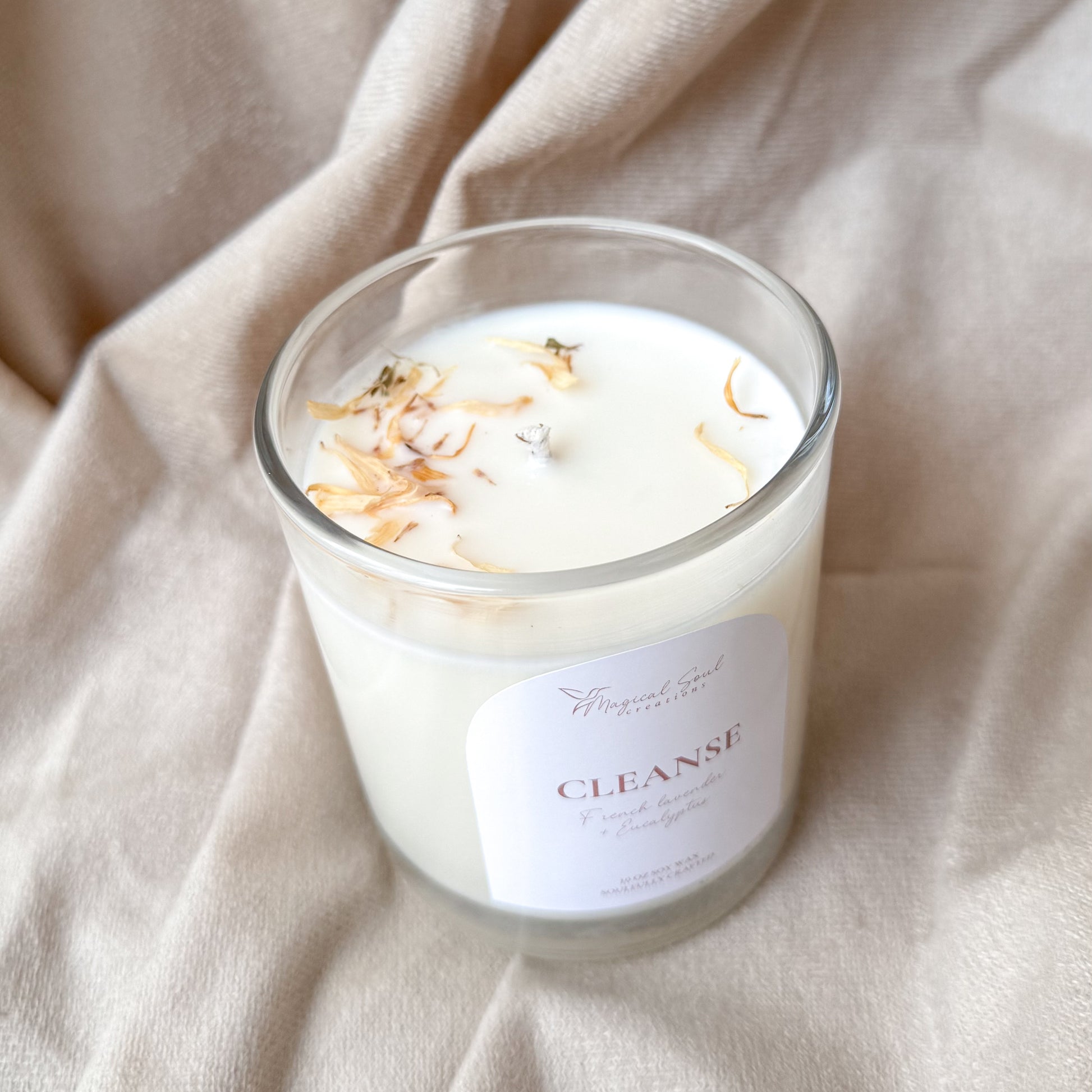 luxury soy candle for cleansing energy and refreshing self care ritual