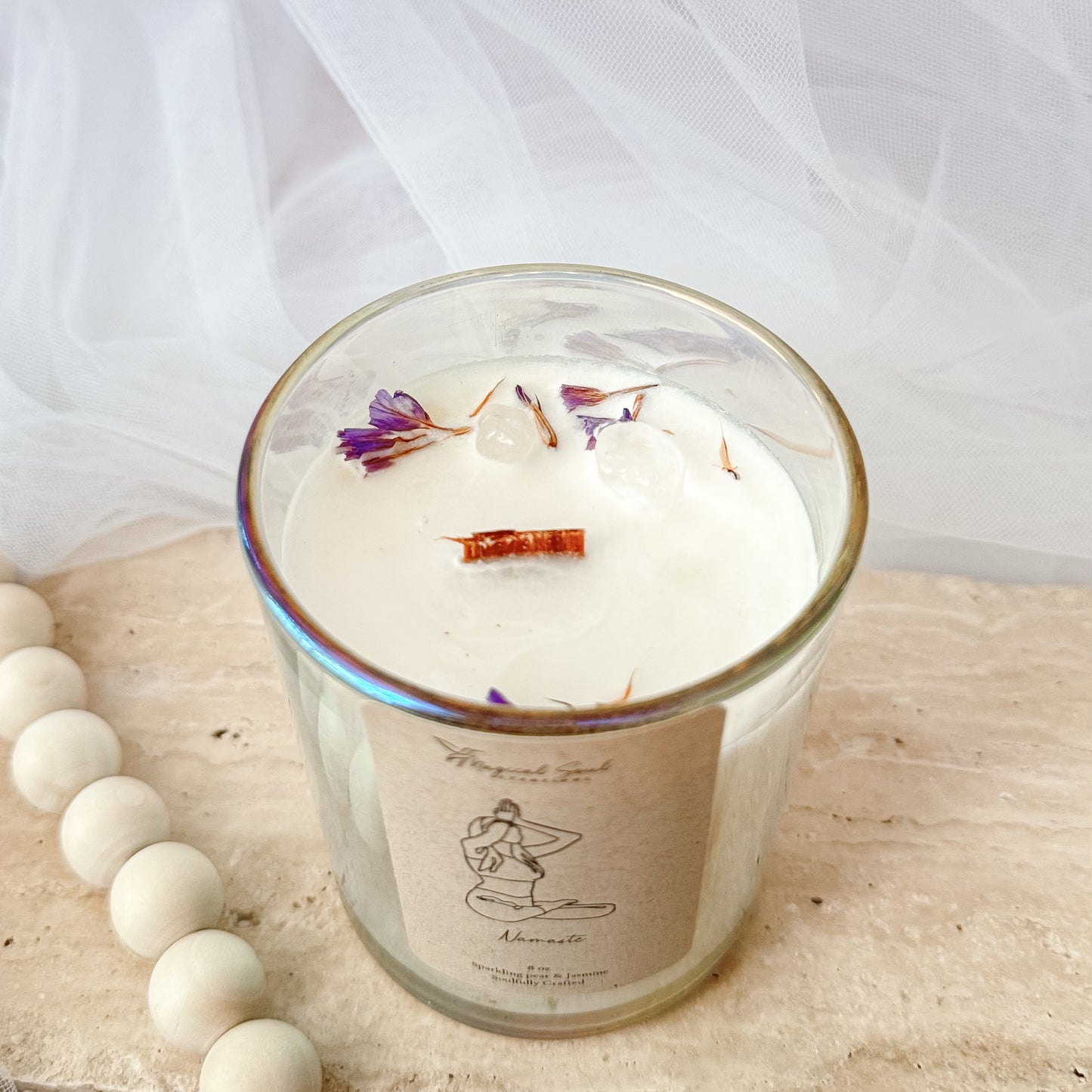 aromatherapy candle for yoga meditation and calm energy