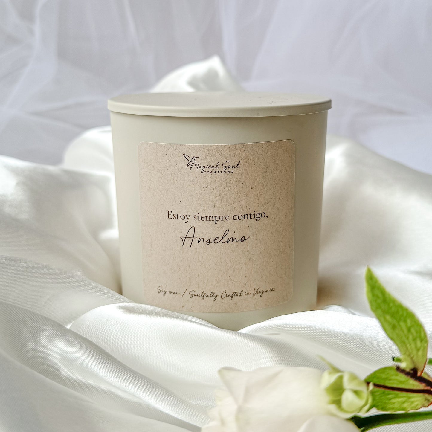 personalized memorial candle with name and message for remembrance gift