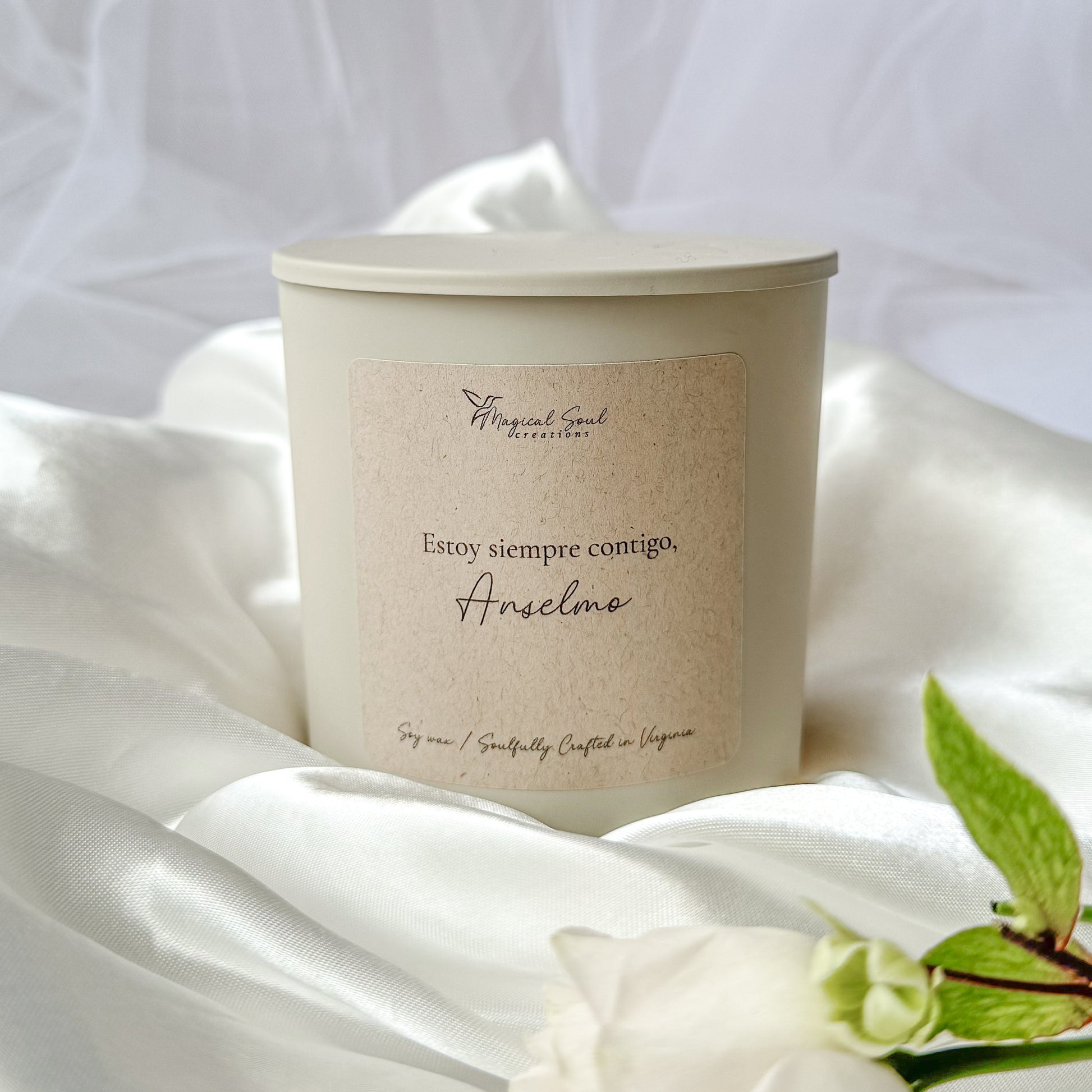 personalized memorial candle with name and message for remembrance gift