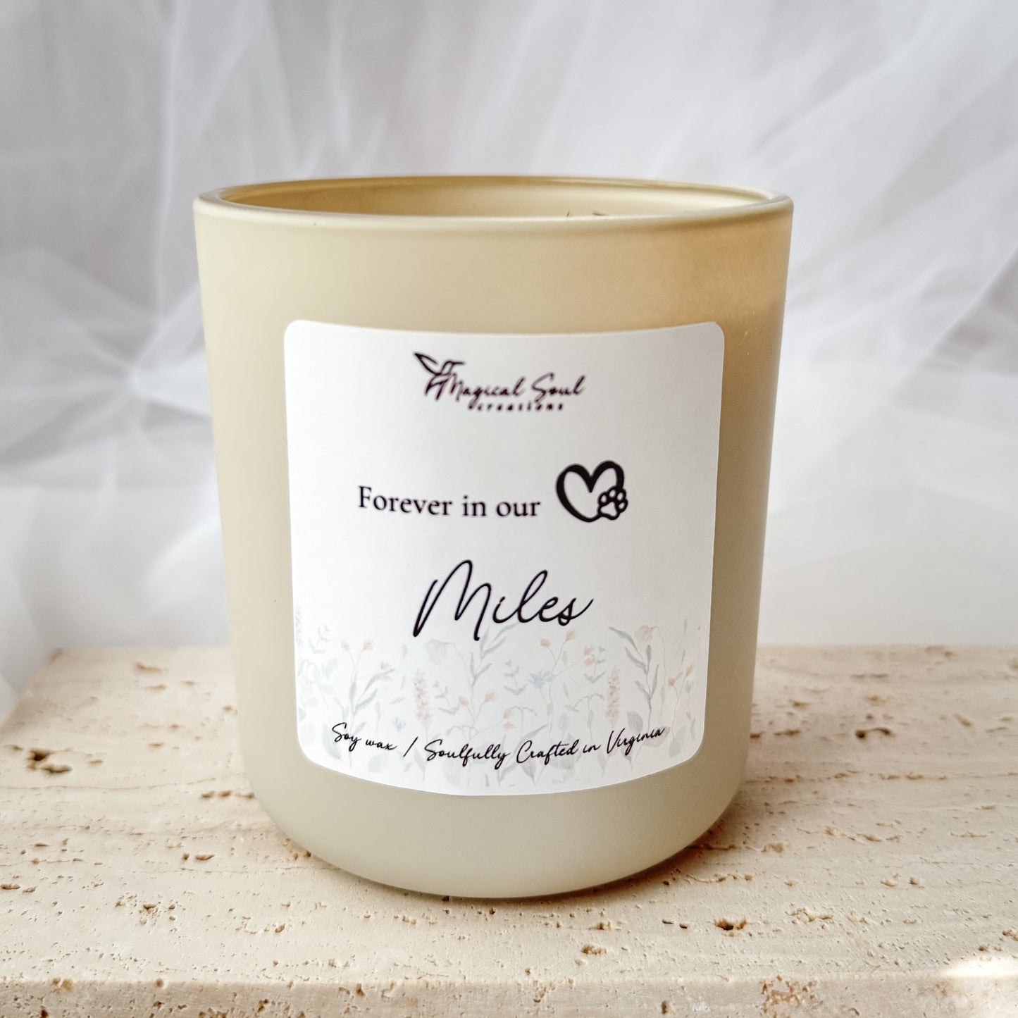 dog  and cat memorial candle personalized remembrance gift