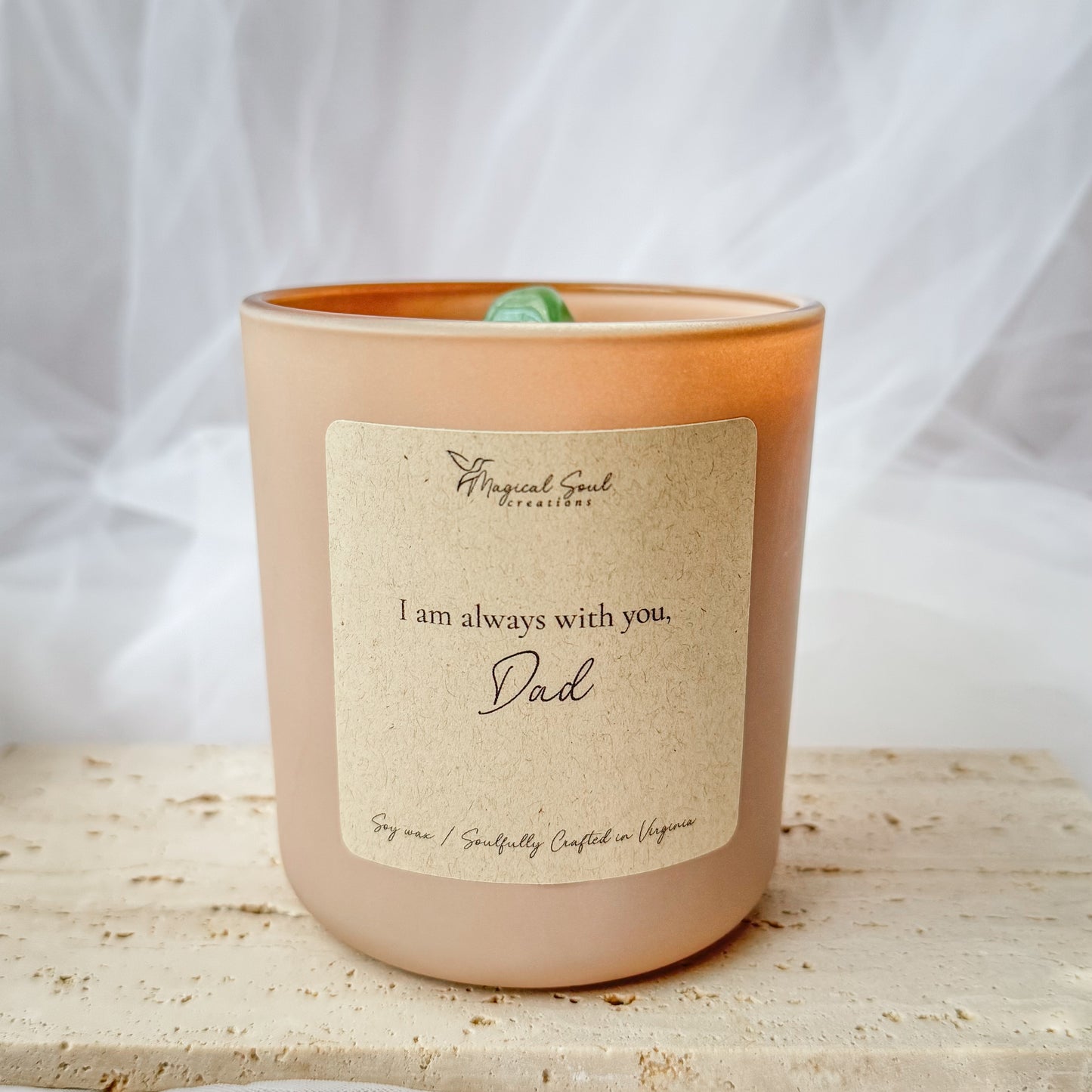 custom memory candle for honoring loved one with personal text